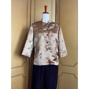 Vintage Asian inspired jacket in gold, size M
